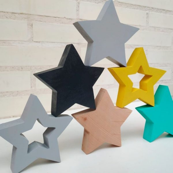 estrellas de madera - estrellas decorativas - estrellas adhesivas - decoracion infantil - juguetines