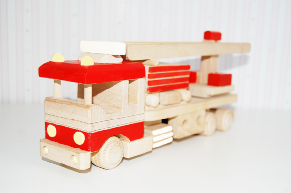 camion de bomberos - coche de bomberos - coche de madera - juguetines