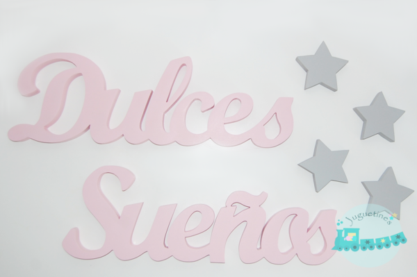 frases de madera - letras de madera - dulces sueños - juguetines