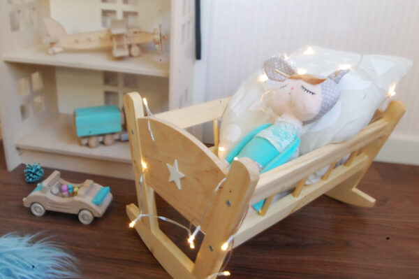 cuna de madera cuna para muñecas juguetes de madera - juguetines