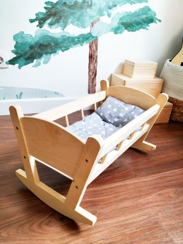 cuna de madera cuna de juguete cuna de muñecas cunita para muñecas - juetines