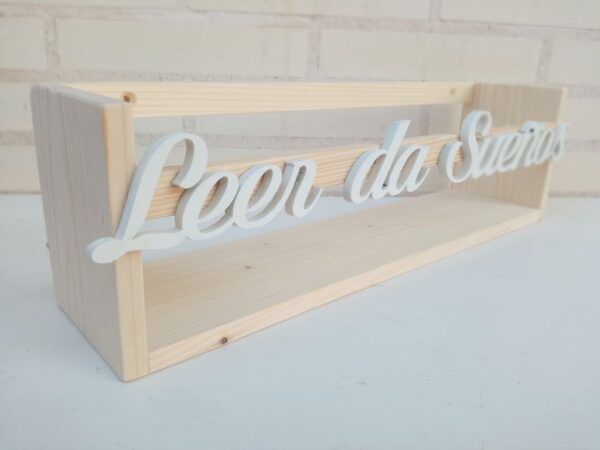 estanterias para libros Montessori o libreria infantil personalizada con frase leer da sueños o érase una vez - Juguetines