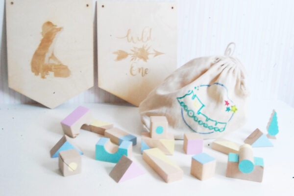 bloques construccion - bloques de madera - juguetes de madera - juguetines