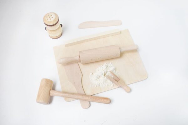 kit pequeño cocinero - juguetes de madera - cocinita de madera - pequeño chef - set pequeño chef - kit pequeño chef + juguetines.