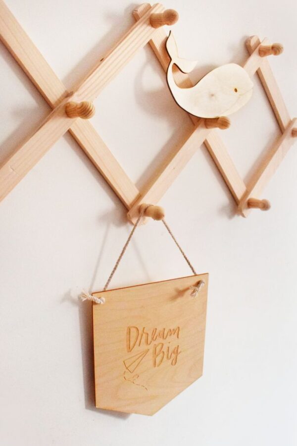 Banderin de madera - decoracion de madera - decoracion pared - juguetines