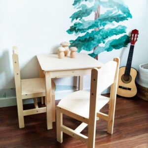 Mesa infantil con sillita - mesa de madera infantil - mobiliario infantil - juguetines