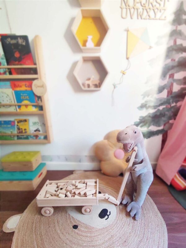 carro con bloques de construccion de madera bloques de madera juguetes de madera desarrollo infantil motricidad fina Juguetines bloques madera de construccion se convertirá en un regalo perfecto para las navidades, cumpleaños