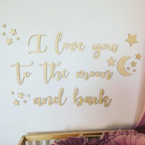 I love you to the moon and back frase decorativa habitacion bebe decoracion habitacion infantil letras de madera letras adhesivas letras puerta habitaciones infantiles juguetines. I love you to the moon and back frase decorativa perfecta para decorar habitacion bebe o habitacion infantil
