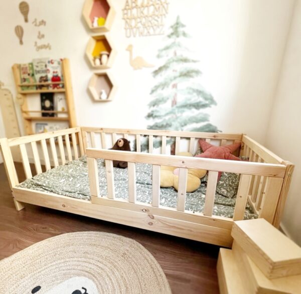 cama infantil montessori cama con barreras desmontables cama evolutiva juguetines cama infantil montessori con barreras desmontables es perfecta para acompañar el crecimiento y desarrollo de tu peque